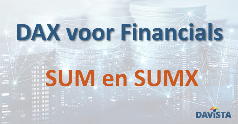 DAX voor Financials #1 – SUM en SUMX